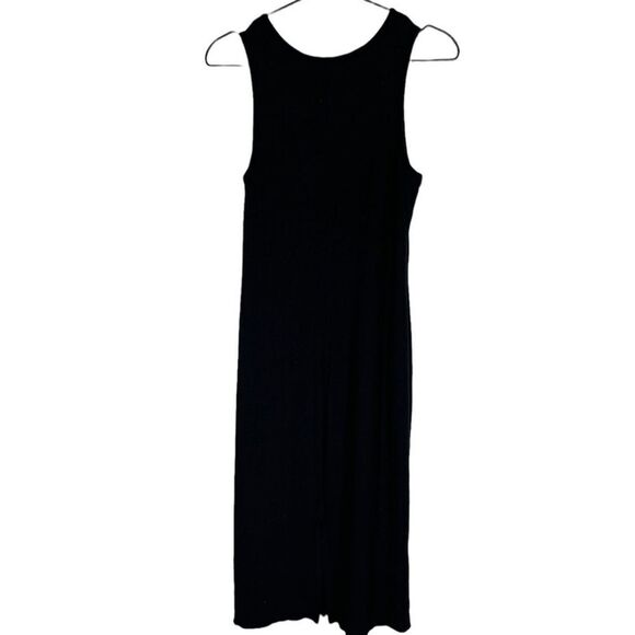 Marine Layer Lexi Daytime Ribbed Midi Tank Dress Black Large - Picture 4 of 7